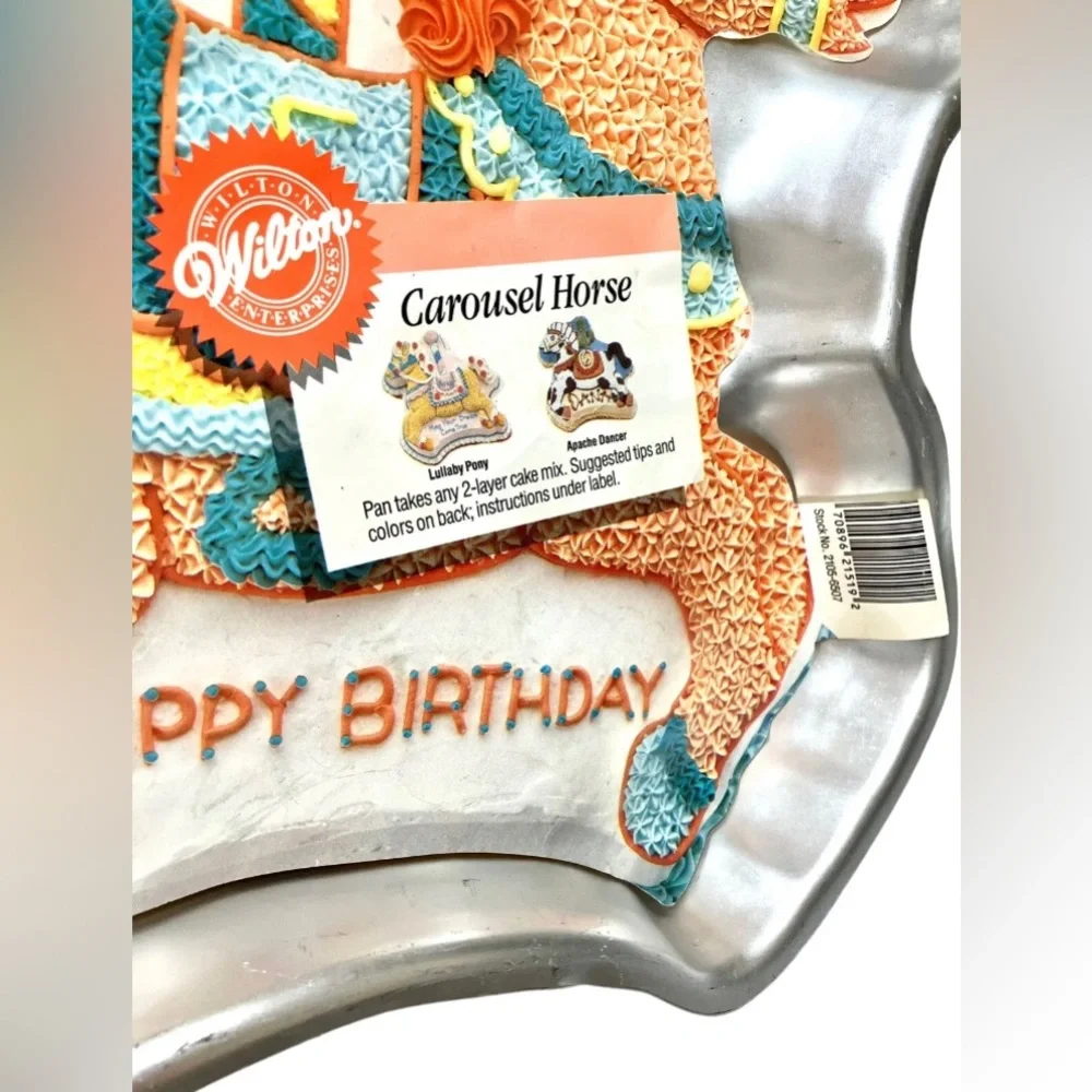 Vintage 1990 Wilton Carousel Horse Cake Pan w/ Liner 2105-6507